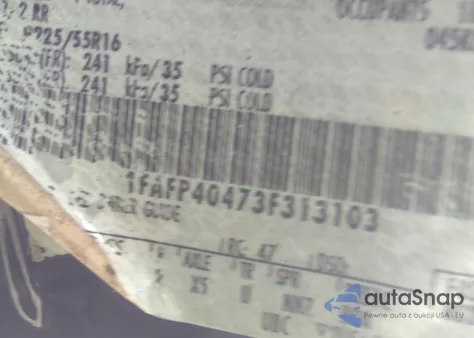 2003 Ford Mustang из США, поврежденный, VIN 1FAFP40473F313103